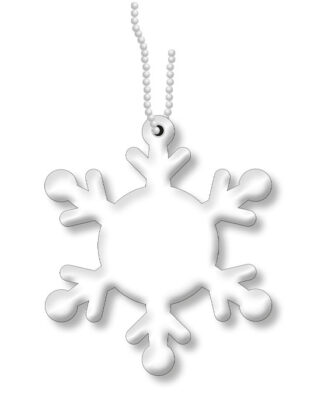 Hengerefleks hvitt snøfnugg leveres med kulekjede